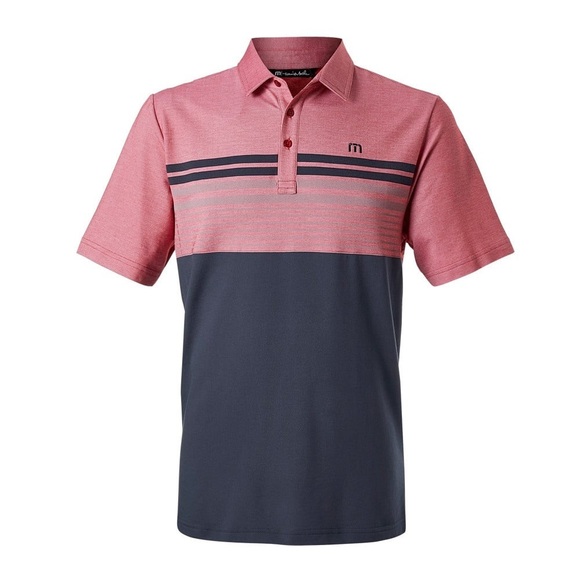 Travis Mathew Men's large We Have Fun Polo golf red and gray preppy short sleeve - Picture 1 of 8